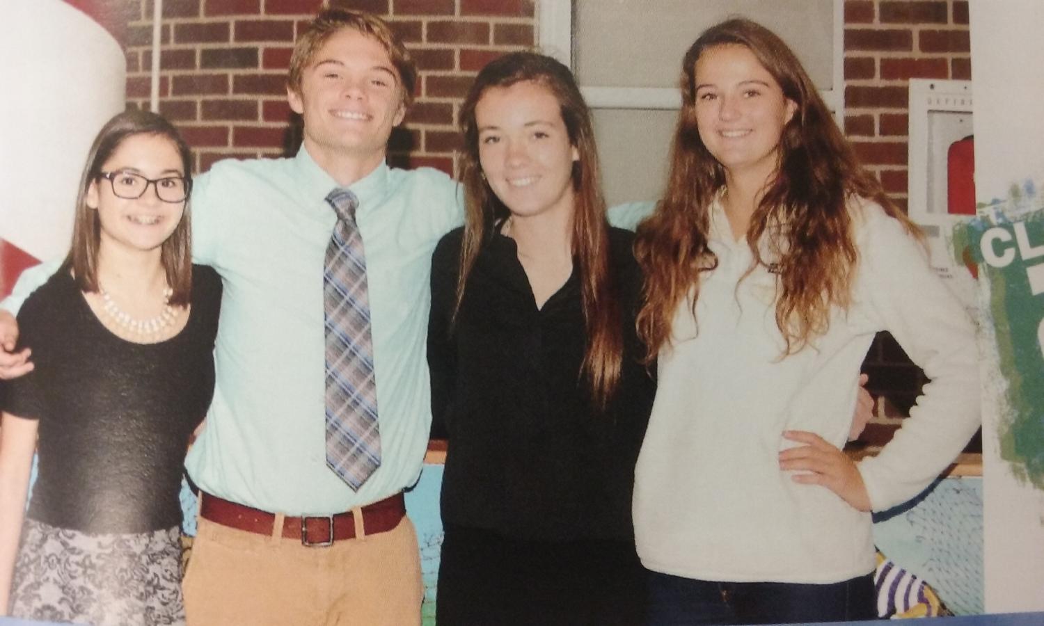 The class of 2018 officers for the 2017-2018 school year. From left, treasurer Jill Gross, secretary Chris MacDonald, president Danielle Larrabee, and vice president Emily Kenyon