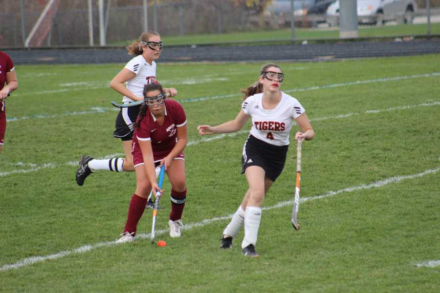 Lily Sanfilippo sends the ball up the field in Wednesdays tournament game against Ipswich