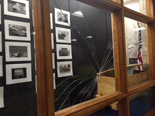 Trophy case shattered during first lunch