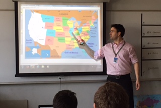 Mr. Shaun Goulart teaches one of his final classes at Gloucester High School