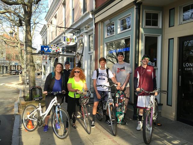 DECA Bike Team (from left) Chloe Flavin, Jared Marshall, Ann Grassetti, Alex MacDonald, Chad Gerstner, and Nick Griffin