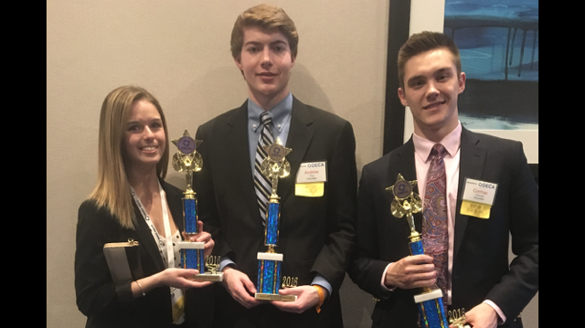 (From left) Hannah Mills, Andrew King, and Cormac Flickenger will move on to nationals