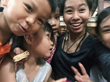 Amy at an orphanage in Vietnam