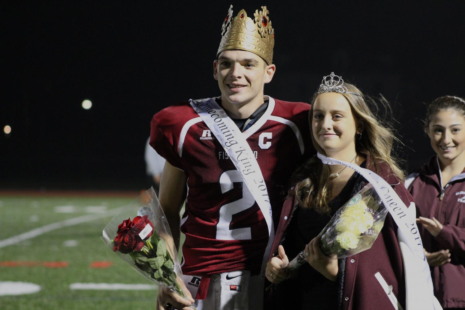 Homecoming King and Captain Oliver Emerson and his longtime girlfriend Homecoming Queen Olivia Fonti