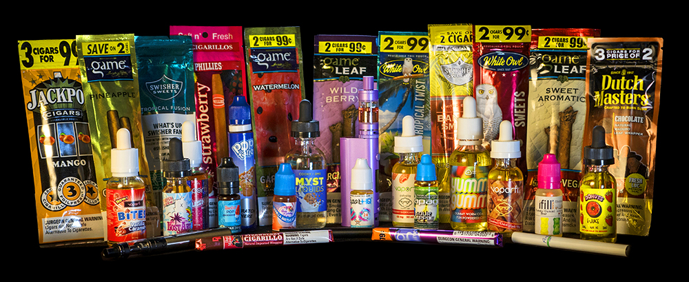 Some of the many products included in Gloucester's flavored tobacco ban