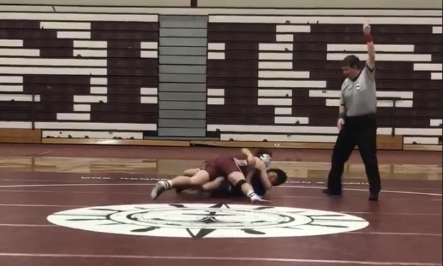 Ryan Argentino pins opponent at last weeks match