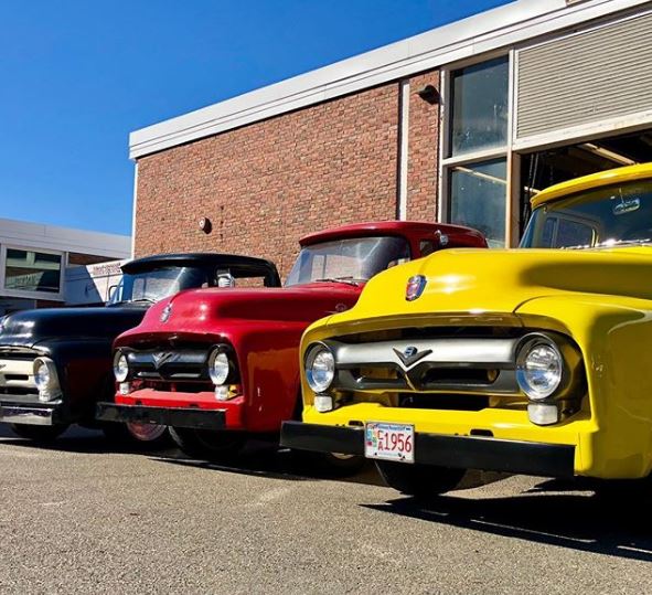 Auto students are restoring these 1956 Ford pickup trucks 