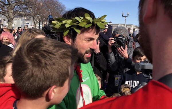 Jamie McDonald greeted by supporters on Stacy Boulevard