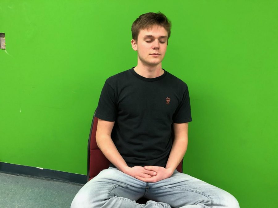 Thad Fulmer demonstrates his meditation techniques