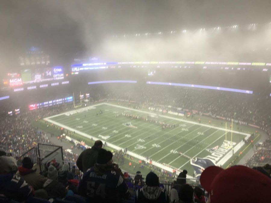 A foggy Gillette Stadium before kick off in the 2019 Wild Card round