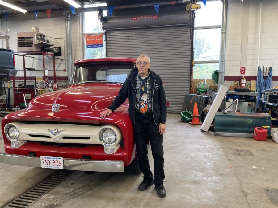 Mr. Billy Martin poses with his newly restored 1956 Ford pick up Truck