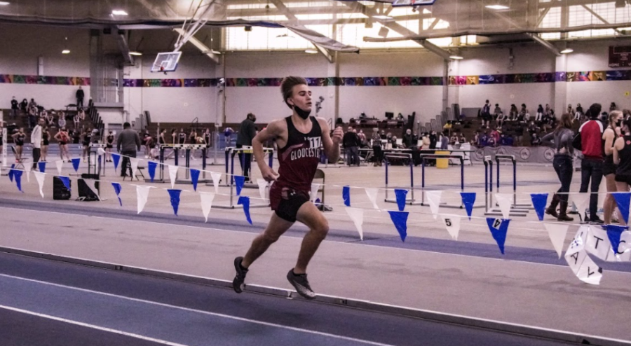 Captain Kyle Clifford turns the corner in the mile at the 2022 NEC Championship.