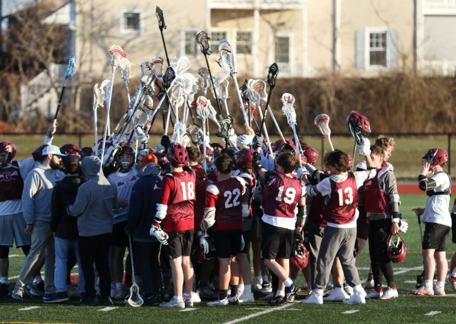 Gloucester+boy%E2%80%99s+lacrosse+pictured+holding+up+their+sticks+after+first+day+of+tryouts