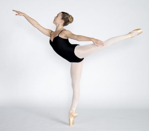 Caitlyn Muniz performs a perfect arabesque for a photo shoot
