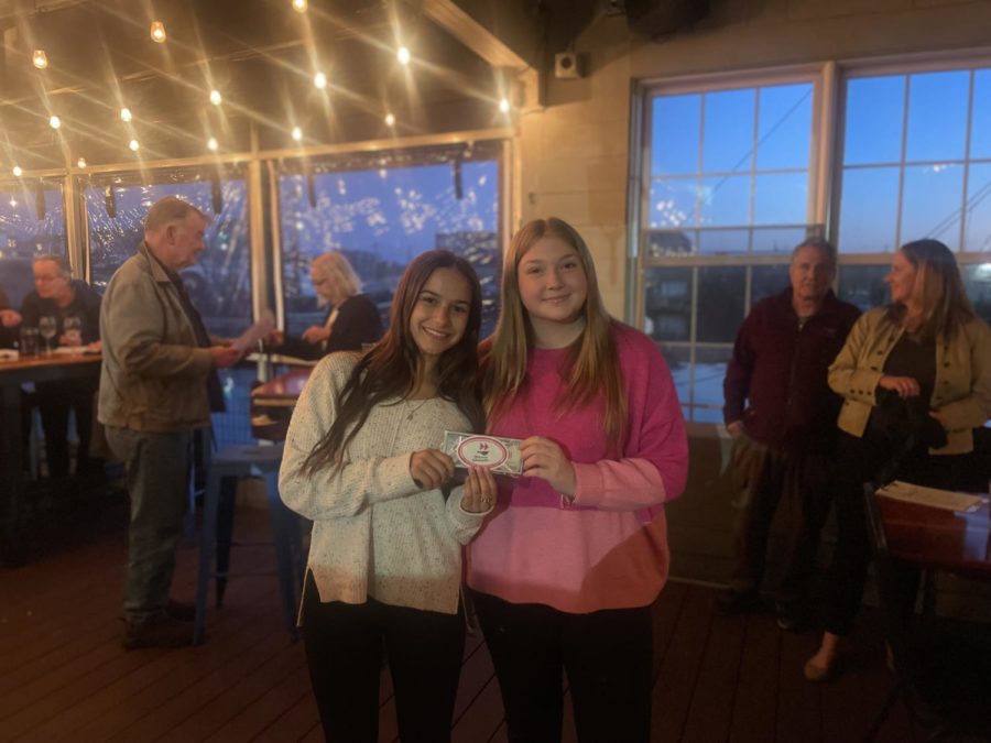 Emma Allen and Maddie Wheeler pose with their Awesome Gloucester grant winnings.