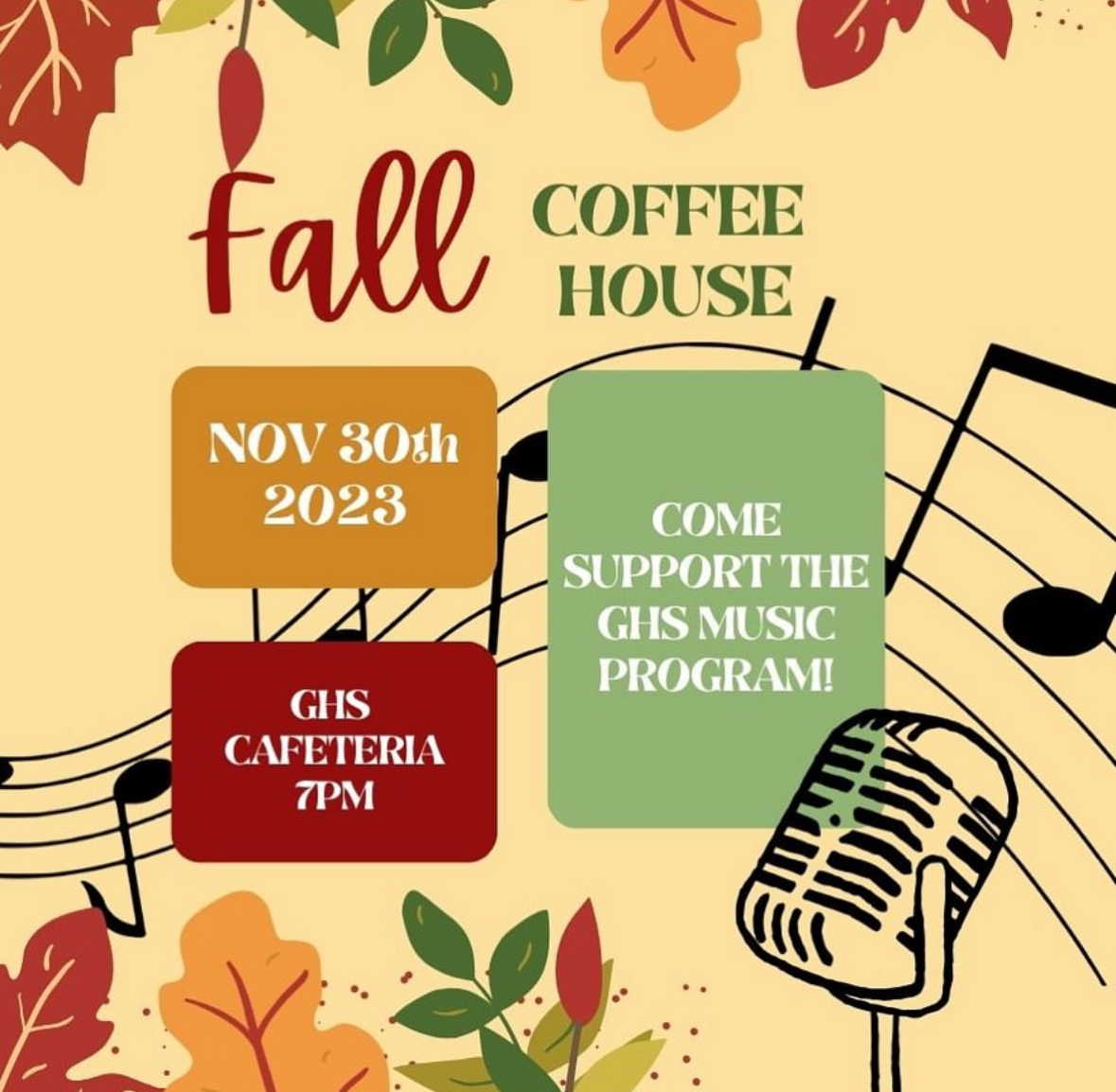 GHS music department holds Fall Coffeehouse