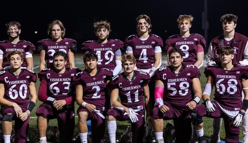 GHS Football team poses for senior night photo.