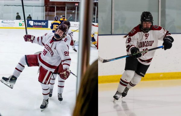 Siblings Colby and Keegan Jewell whose teams are both entering the D2 Hockey Playoffs