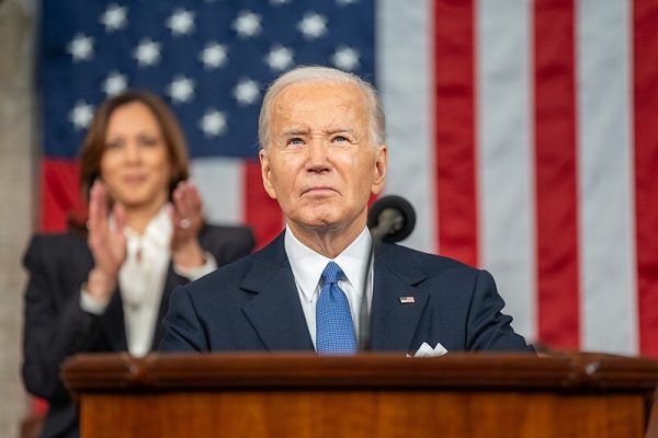 Joe Biden delivers his State of the Union address at the U.S. Capitol, Thursday March 7, 2024, in Washington, D.C. 