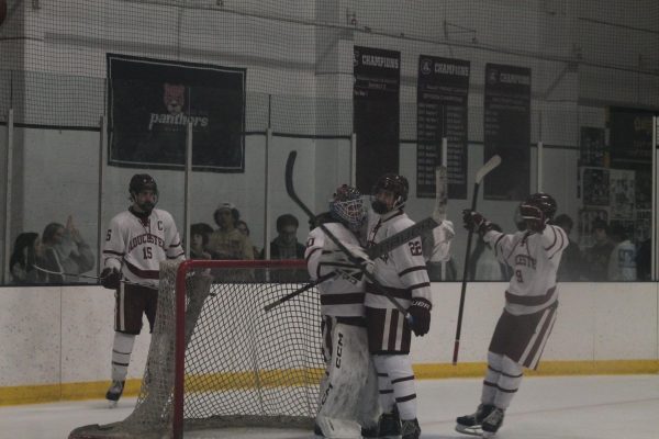 James Sanfillipo and Riley DeHaan celebrate around the goal