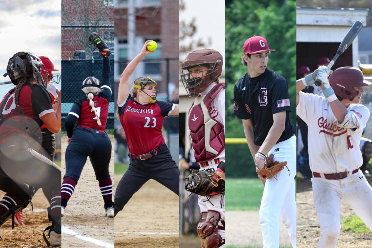From Left to Right: Catcher Olivia Madruga, First Baseman Lily Aiello, Pitcher Cameron Carroll, Catcher Trey Marrone, Pitcher Giacomo Martell, Pitcher/Third Baseman Nico Alves