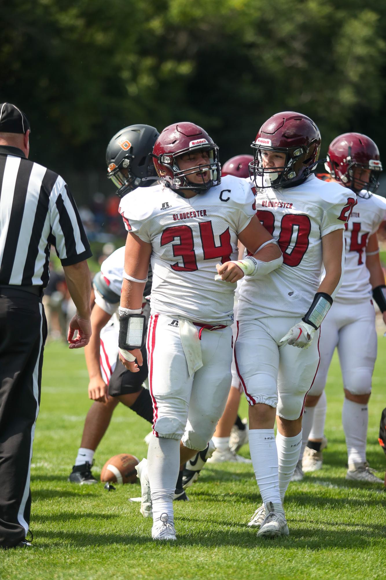 Thomas Cribbs celebrates after a touchdown assist.