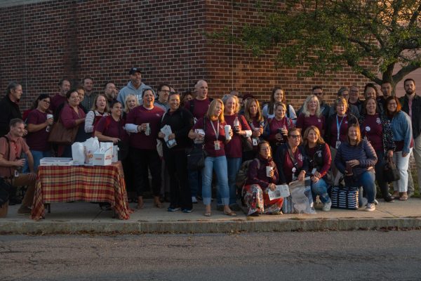 Gloucester High School teachers stand out before school on Friday after  voting on Monday to support work-to-rule action.