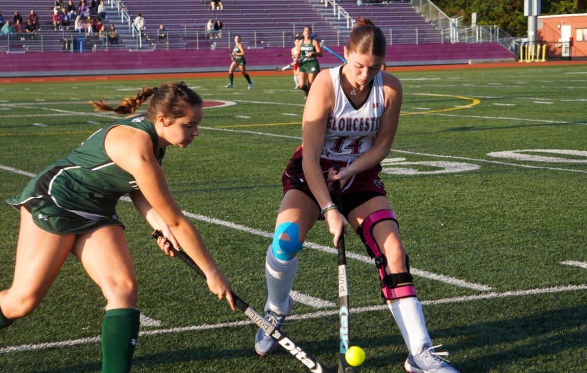 Elliana Parsons stops a Hornet defender along the sideline in last weeks matchup against Manchester-Essex.