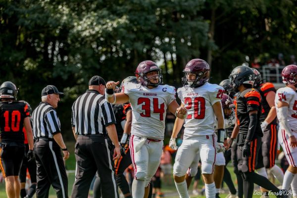 Thomas Cribbs celebrates a touchdown earlier this season.