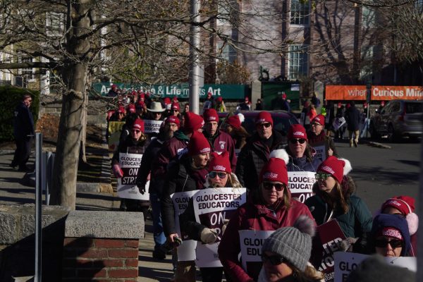 Educators march to City Hall for a rally on November 14th. 