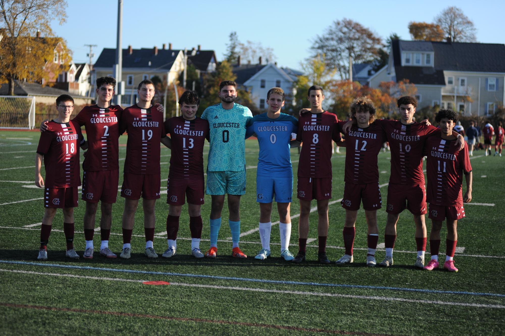 The GHS soccer seniors pose during their senior night earlier this season.