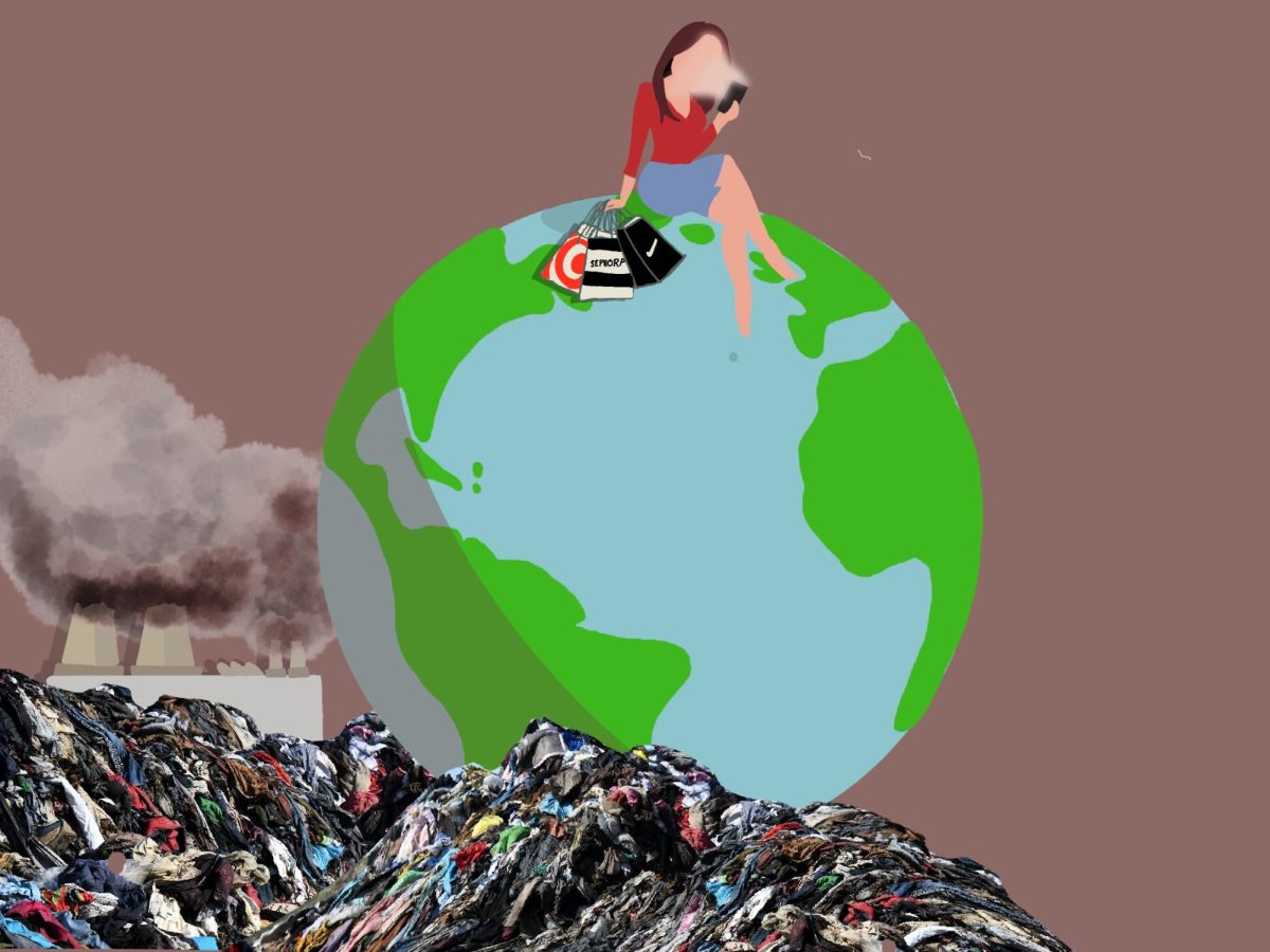 Digital art depicts the effects of over-consumption on our planet.