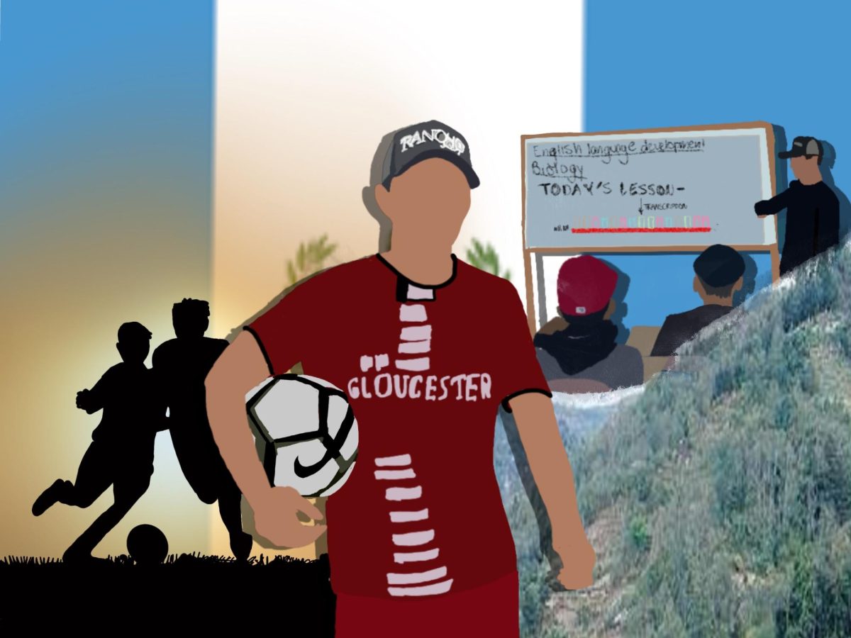 Digital art depicts Guatemalan student Alejandro Arreaga's passion for soccer, and for helping others. 