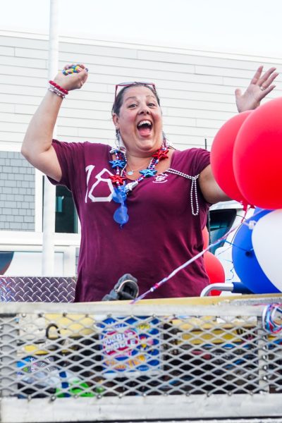 Union President Rachel Rex seen thrilled about the 4th of July Parade.