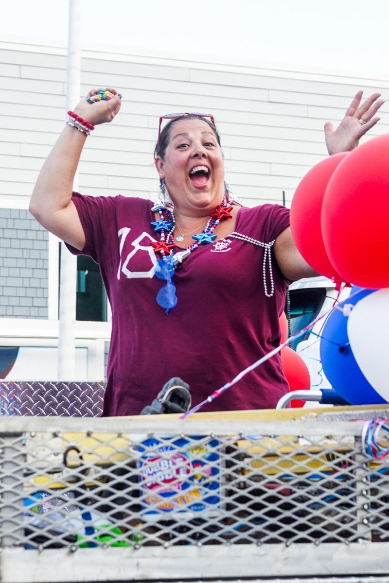 Union President Rachel Rex seen thrilled about the 4th of July Parade.