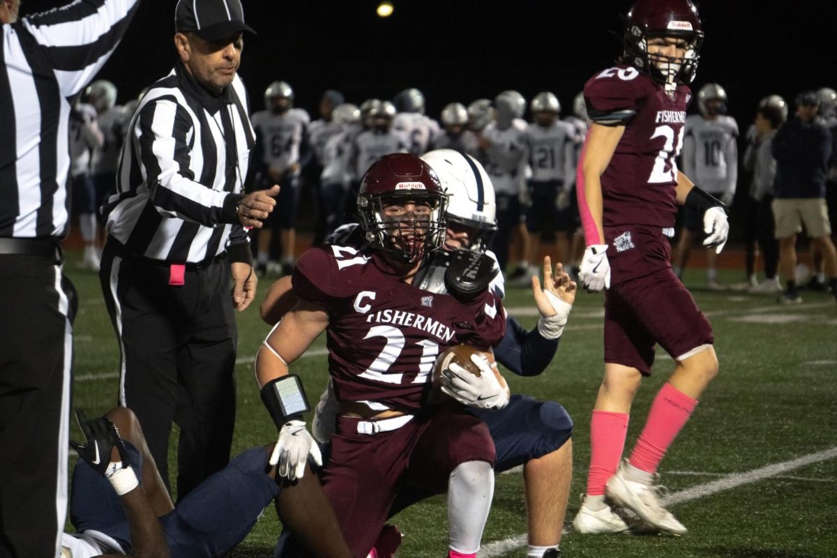 Boston Globe and Boston Herald Player of the Week Joe Allen led the Fishermen's offense in their dominant win in Falmouth. 
