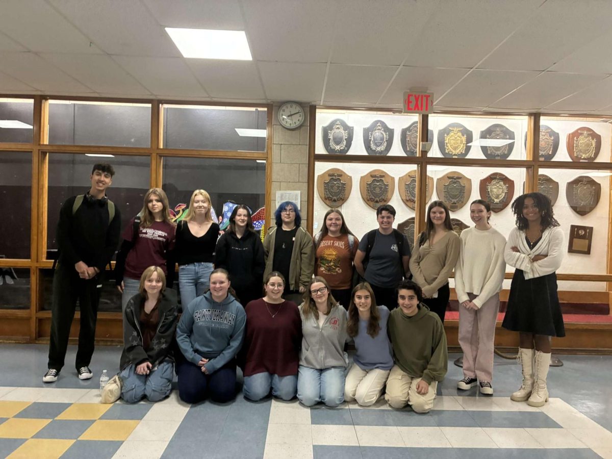 Members of the GHS drama club pose for a group photo on the first day of auditions. . 