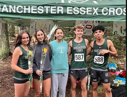 The GHS/MERHS senior cross country runners pose together on Senior Night. [Photo courtesy of Manchester-Essex Athletics]