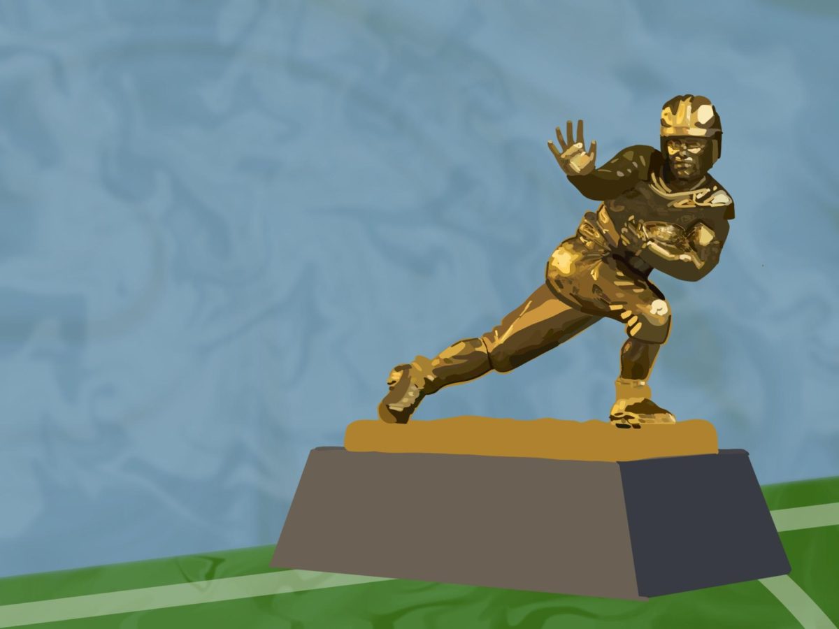 Digital art depicting the Heisman trophy