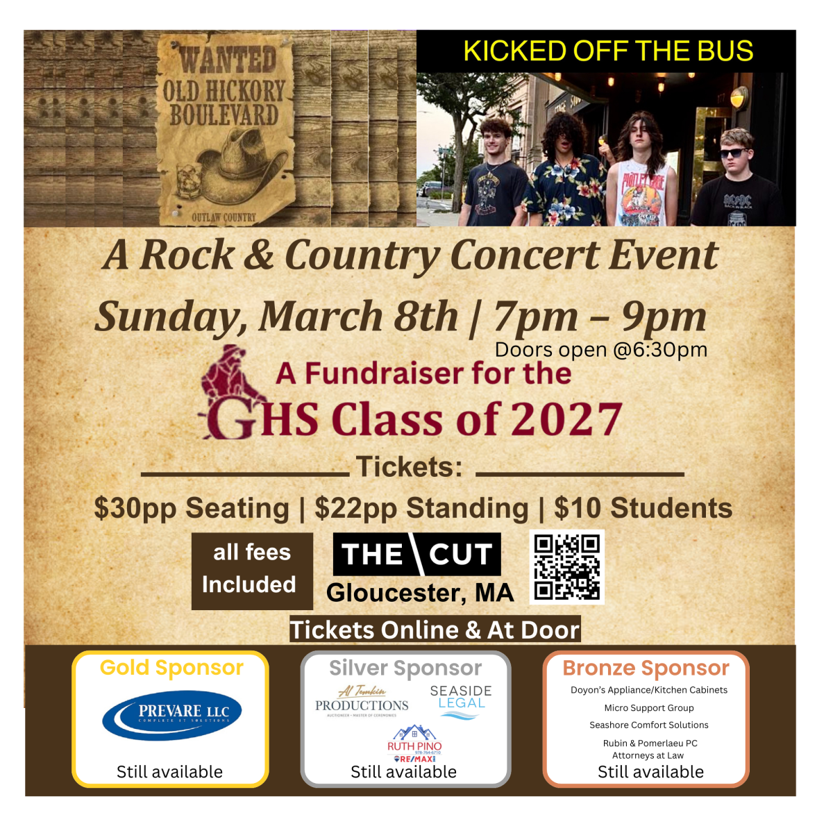 Flyer for the Class of 2027 fundraiser at The Cut [Photo Courtesy of Class of 2027]